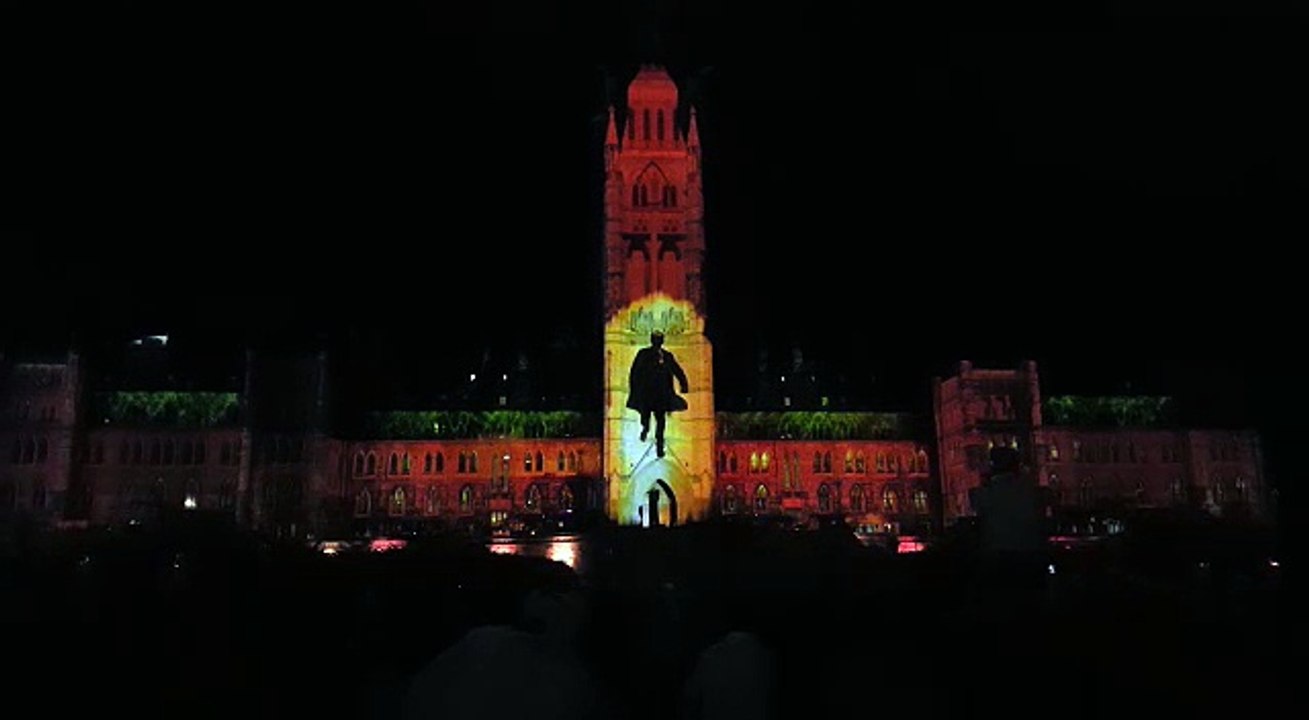 Beautiful fantatic building lights animations digitally laser