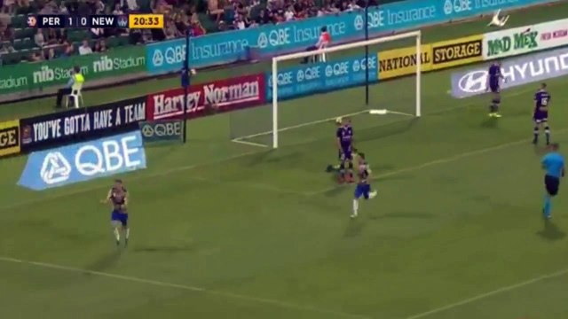 Andrew Hoole Goal - Perth Glory FC vs Newcastle Jets 1-1 Australian A-League 10-12-2016 (HD)