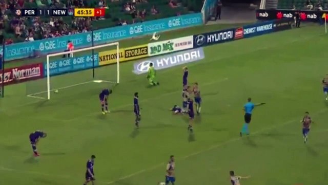 Milan Smiljanic Amazing Own Goal - Perth Glory FC vs Newcastle Jets 1-2 Australian A-League 10-12-2016 (HD)