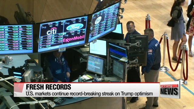 U.S. markets continue record-breaking streak on Trump optimism