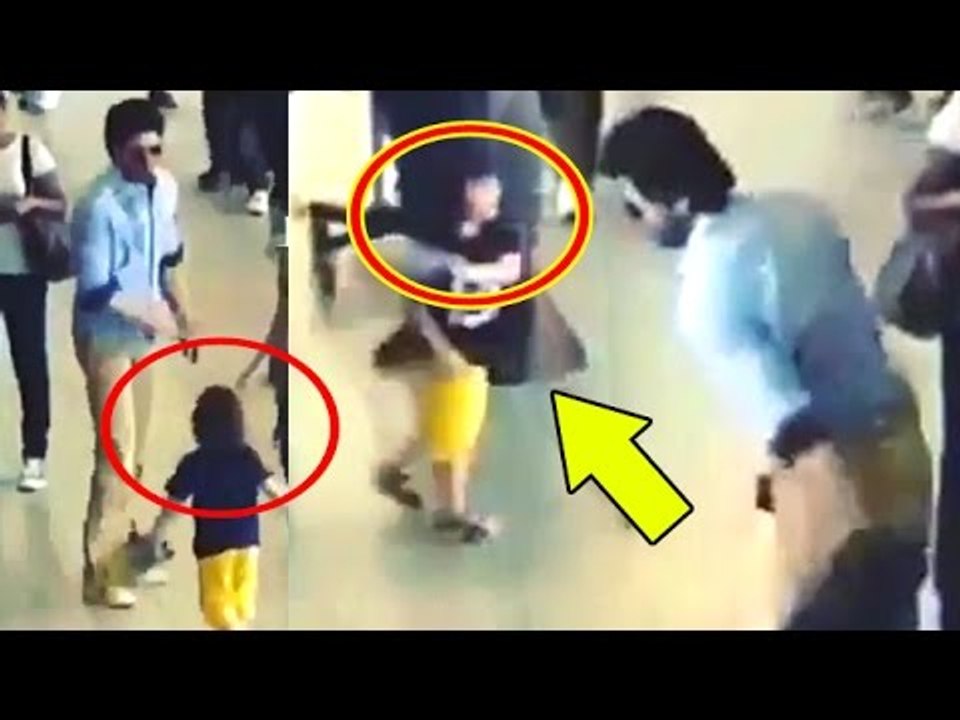 SRK Playing With CUTE Son Abram Khan At Amsterdam Airport During Shooting Of The Ring