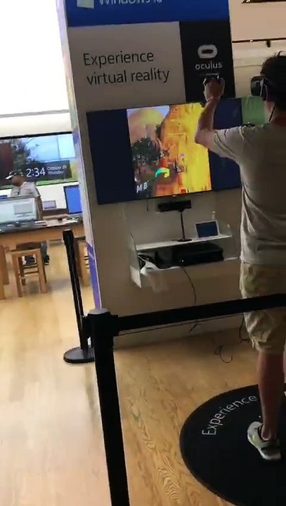 Guy Falls During Virtual Reality