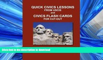READ Quick Civics Lessons from USCIS and Civics Flash Cards for Cut-Out On Book