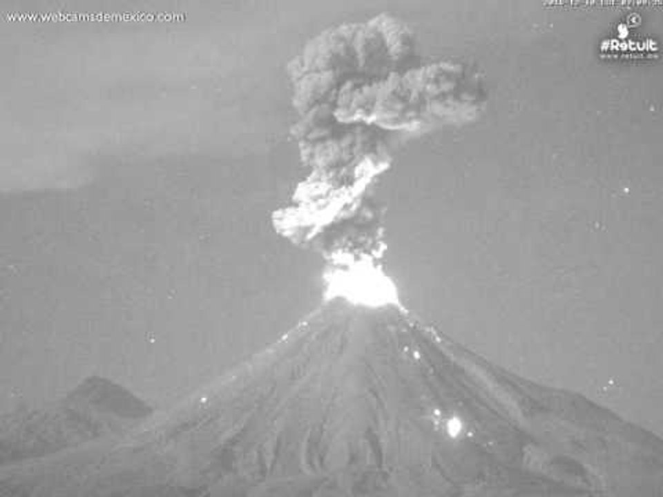 Colima Volcano Spews Lava Down Flanks