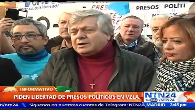 Exiliados venezolanos en Madrid exigen libertad de presos políticos en el día de los Derechos Humanos