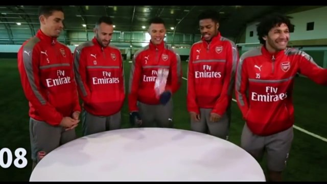 Kieran Gibbs destroys Arsenal stars in bottle-flip challenge (Video)