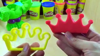 Learn Colors Play Doh Crown Spiderman fun for kids