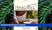 Hardcover How to Write a Master s Thesis On Book