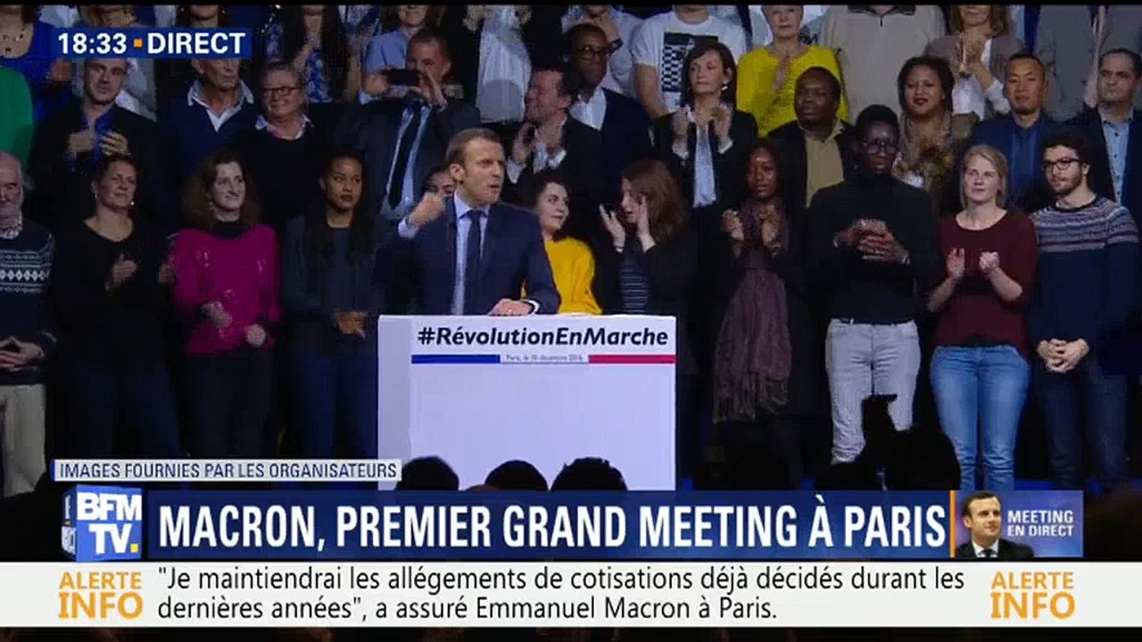 Macron hurle en fin de meeting à Paris