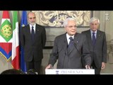 Roma - Dichiarazione del Presidente Mattarella al termine Consultazioni (10.12.16)