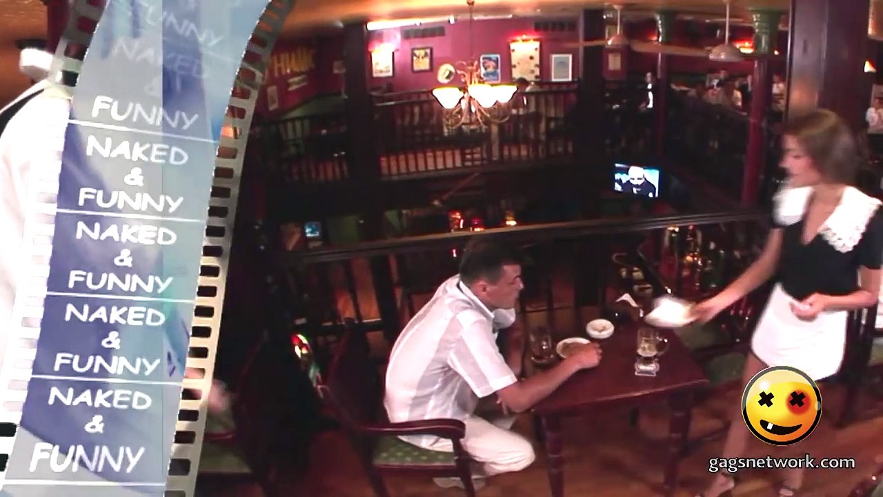 Hot Waitress Bends Over Prank
