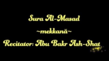 Sura Al-Masad, cu traducere in limba romana