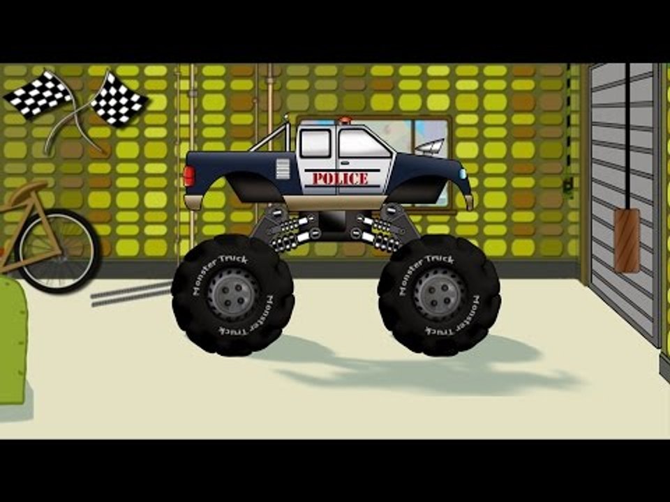Monster Truck | Police Monster Truck | Car Garage | Toy Car Garage