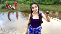 Beautiful Girl Fishing Pearl | How to get Khmer Pearl From Lake | Cambodian Pearl Farm