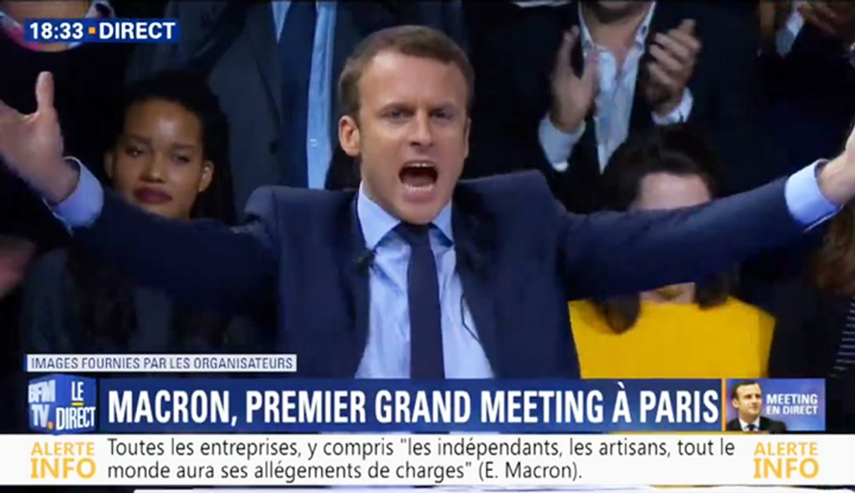 Emmanuel Macron s'enflamme et hurle à pleins poumons pendant son grand meeting