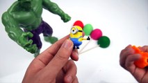 HULK SMASH Play Doh SURPRISE EGGS!! Lego Hulk Batman Lightning McQueen Cars Minion Hello Kitty Toys