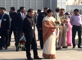 PM Narendra Modi extended warm welcome by state administration at Ahmedabad Airport