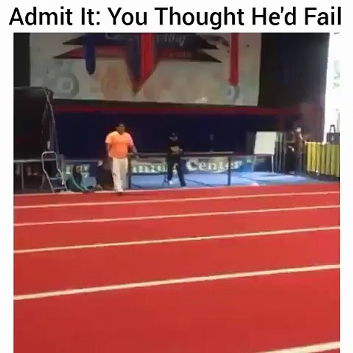 funny fat boy jumps