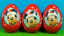 Disney MICKEY MOUSE surprise eggs Unboxing 3 Christmas eggs surpirse Disney Mickey Mouse Minnie