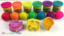 Learn Colors Play Doh Ice Cream Popsicle Peppa Pig Elephant Molds Fun & Creative