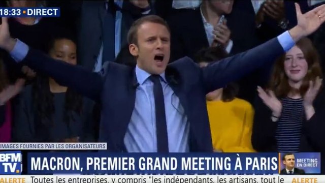 Emmanuel Macron part en vrille et se met à hurler pendant son meeting.