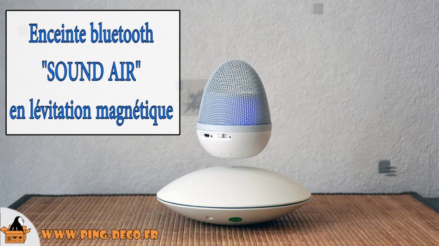 Enceinte en lévitation Blanche Bluetooth Sound Air - Magnetic Land (WWW.PING-DECO.FR)