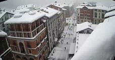 Russia amid snowstorm