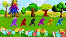 Finger Family Gorilla Vs Elephant | Dinosaurs Hokey Pokey Dance For Children And Nursery Rhymes