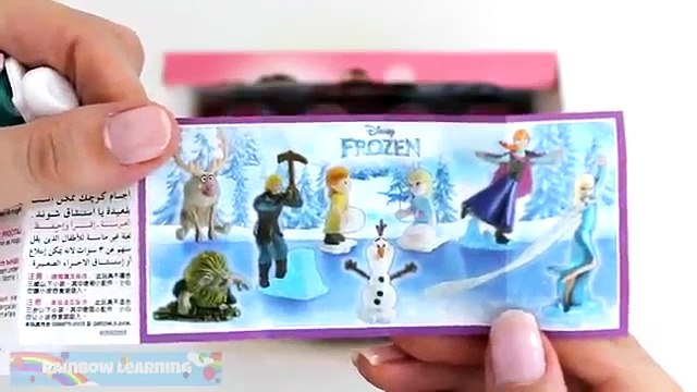 New Disney Frozen Kinder Surprise Chocolate Eggs Opening Elsa Anna Toys RainbowLearning