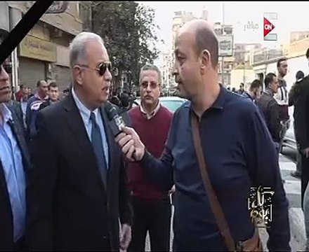 عمرو أديب يحاور رئيس الوزراء بموقع حادث الكنيسة البطرسية