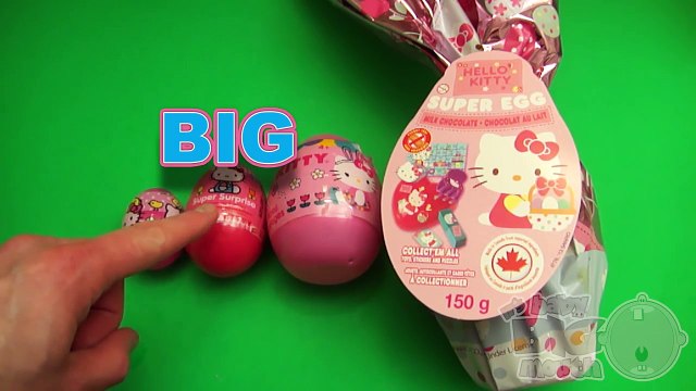 Hello Kitty Surprise Eggs Learn Sizes from Smallest to Biggest!