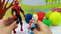 Elsa et Spiderman Trouvent Oeufs Surprises Nintendo | Play Doh Apprendre les Couleurs en français
