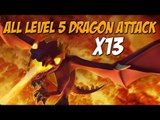 Epic All Level 5 Dragon Attack | 13 x Max Dragon Raids | Clash of Clans