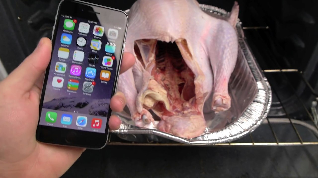 iPhone 6 Baked Inside Turkey for 4 Hours!