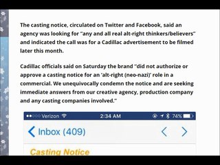 Cadillac disavows casting call for ‘neo-Nazi’ character in brand ad