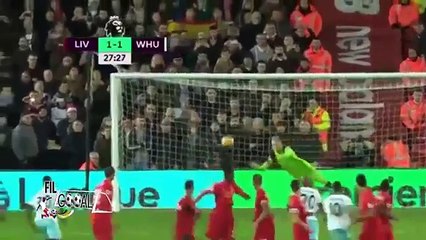 اهداف مباراة ليفربول ووست هام يونايتد2-2 كاملة و بجودة عالية