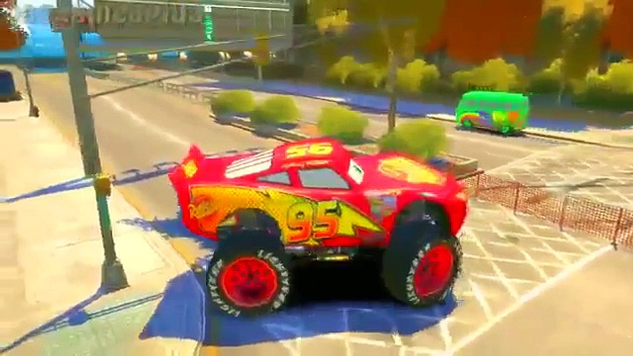 [ Lightning McQueen ] Nursery Rhymes Disney Cars monster Lightning Mcqueen & Fillmore Hulk Iron Man.