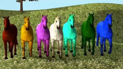 3D Horse Colours Songs | Colors Rhymes For Children | Horse Cartoon For Kids | Colourful Horse