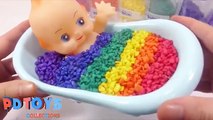 Baby Doll Bath Time Toilet Poop Doctor Syringe Slime English Learn Colors Numbers Toy Surprise By PD