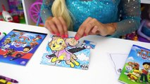 Frozen Elsa Paw Patrol Drawing Set! Play Doh Town Toys Disney Princess IRL