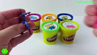 Сups Stacking Toys Play Doh Clay Minions Spiderman Peppa Pig Collection Learn Colors for Kids