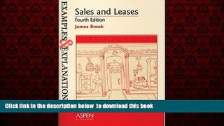 BEST PDF  Sales and Leases: Examples and Explanations (Examples   Explanations) BOOK ONLINE