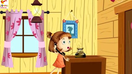 Funny Cartoon Girl Talking On Phone