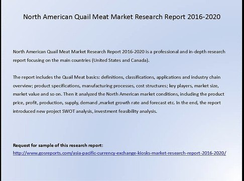 North American Quail Meat Market Research Report 2016-2020