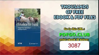 Finance for Food Towards New Agricultural and Rural Finance