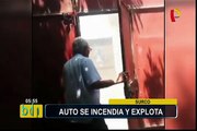 Surco: incendio y explosión de auto afecta varias viviendas