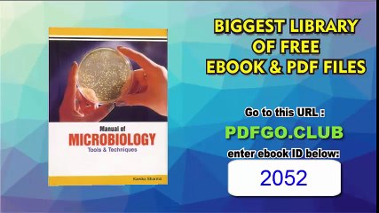 Manual of Microbiology Tools And Techniques 1st Edition
