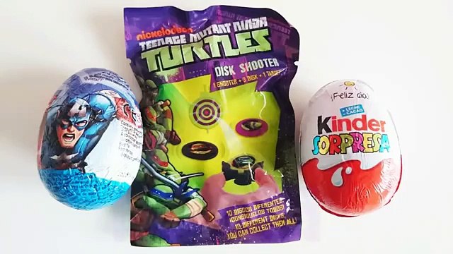 HUEVOS KINDER en español Vengadores Huevitos Kinder Sorpresa Las Tortugas Ninja Avengers TMNT