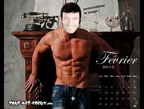 Le calendrier sexy masculin avec votre visage, bonne année humour, carte virtuelle