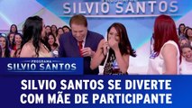 Silvio Santos se diverte com a mãe de participante